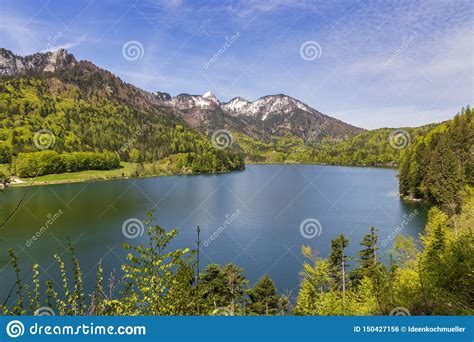 Beautiful Summer Landscape Of Schwarzensee Lake In Austrian Alps Stock