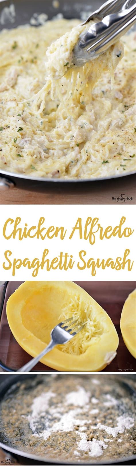 Chicken Alfredo Spaghetti Squash The Gunny Sack