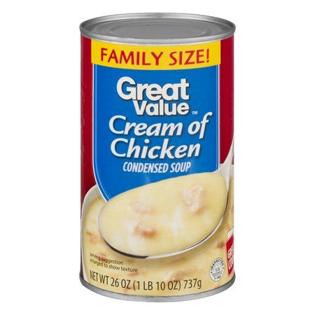 Maybe you would like to learn more about one of these? Great Value Cream of Chicken Canned Soup, Family Size, 26 ...