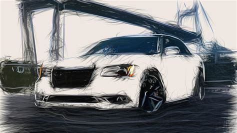 Chrysler 300 Srt8 Draw Digital Art By Carstoon Concept