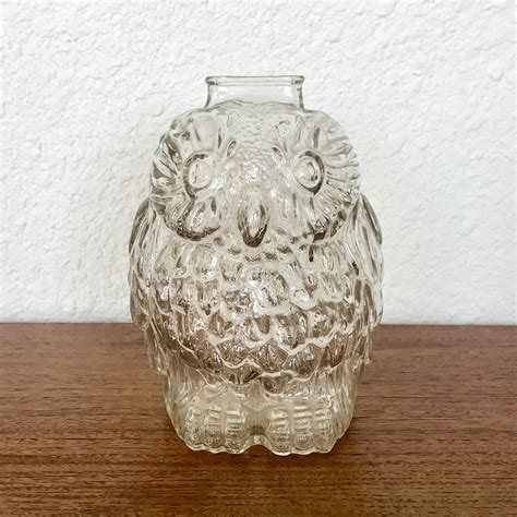 Collectible Libbey Glass Wise Old Owl Change Bank Etsy Childrens