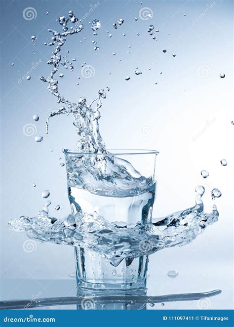 Glass Of Water Splashing Stock Image Image Of Drink 111097411