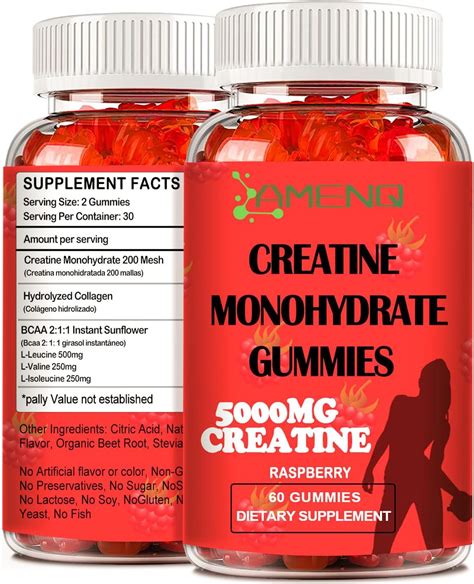 Amenq Creatine Monohydrate Gummies 5g For Men And Women With