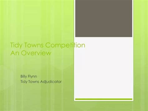 Ppt Tidy Towns Competition An Overview Powerpoint Presentation Free