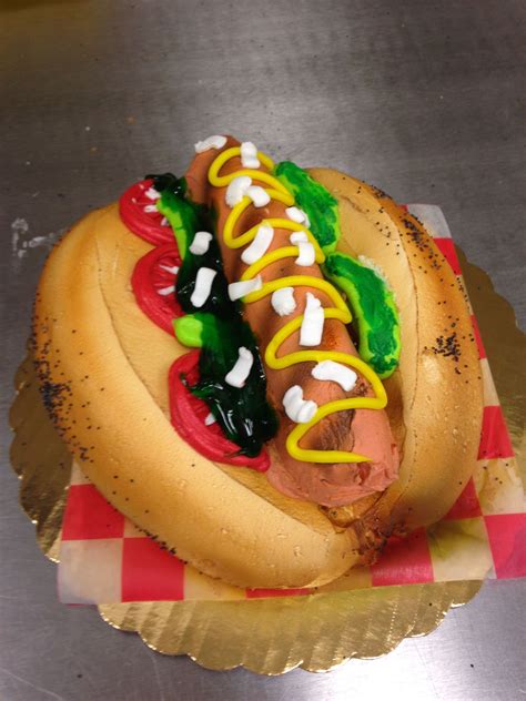 Chicago Dog Hot Dog Cake July 2014 Hot Dog Cakes Food Chicago Dog
