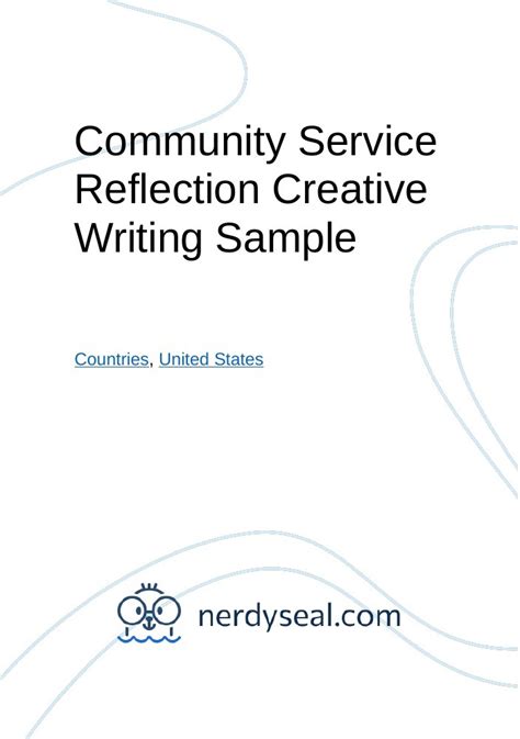 Community Service Reflection Creative Writing Sample 334 Words