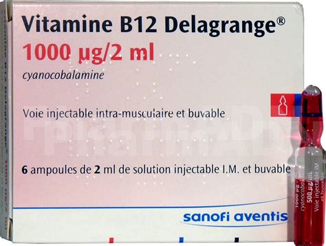 Vitamine B12 Delagrange 1000 µg2 Ml 6 Ampoules De 2 Ml Sanofi Aventis