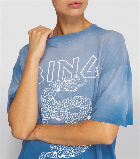 Anine Bing Blue Graphic Print Ashton T Shirt Harrods Uk