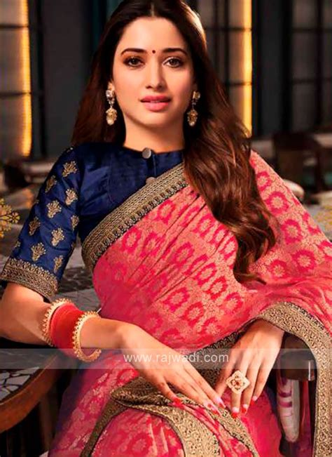 Tamannaah Bhatia In Pink Banarasi Silk Saree