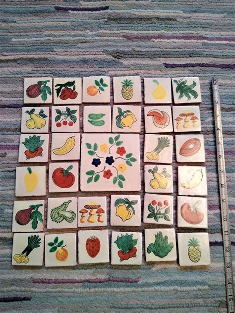 Fruit And Vegetable Ceramic Mexican Talavera Tile Collection Etsy In