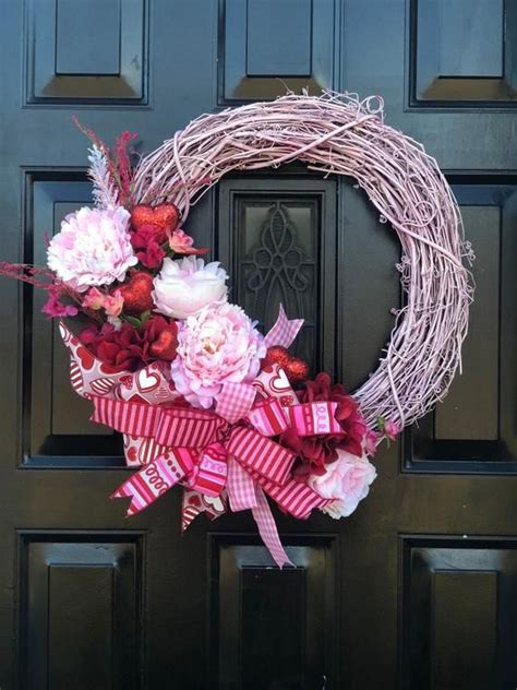 Valentines Day Wreath For Front Door Heart Wreath Valentines Day