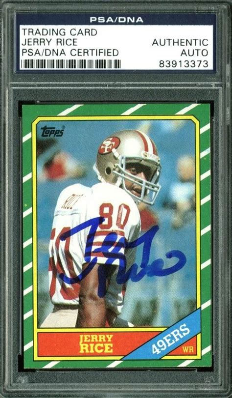 Topps jerry rice rookie football trading cards, Lot Detail - Jerry Rice Signed 1986 Topps Rookie Card (PSA/DNA Encapsulated)