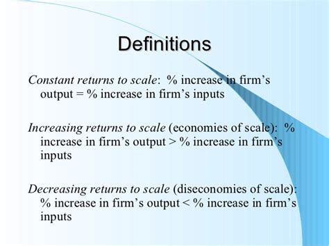 Internal economies of scale refer to benefits that occur within the firm. Micro economics slides