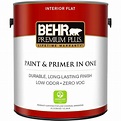 BEHR Premium Plus 1 gal. Ultra Pure White Flat Zero VOC Interior Paint ...