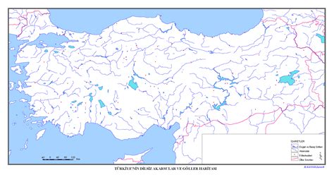 Türkiye nin Akarsuları ve Gölleri Haritası