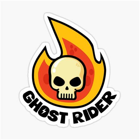 Ghost Rider Skull Sticker For Sale By Redwane Redbubble