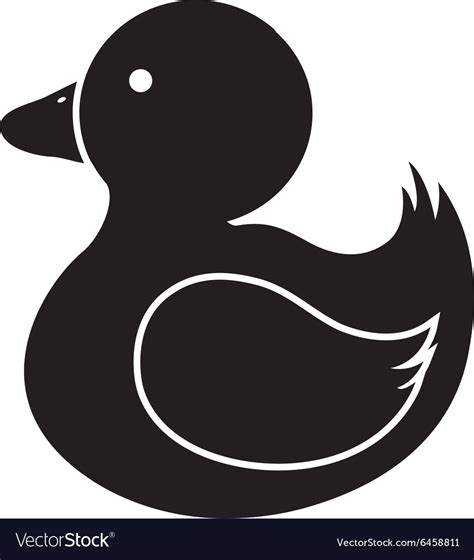 Duck toy silhouette Royalty Free Vector Image - VectorStock