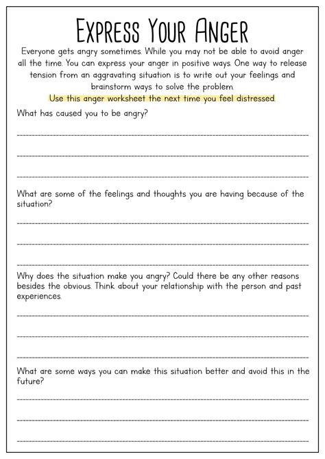 anger management worksheets counseling worksheets therapy worksheets coping skills worksheets