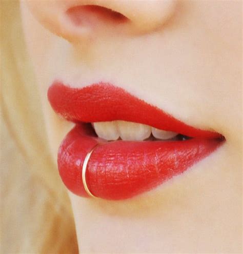 Fake Lip Piercing Fake Lip Ring Lip Cuff Gold Lip By Benittamoko