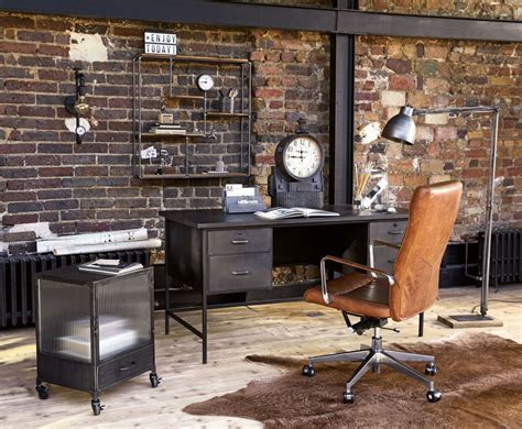 Home » tabouret de bar » tabouret style industriel maison du monde. Bureau indus 4 tiroirs Blast en métal gris anthracite ...