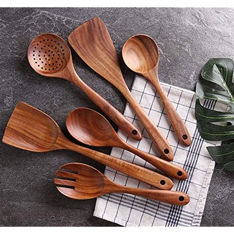 Check spelling or type a new query. Cooking Spoons Kitchen Utensils Set, Wooden Non-stick Pan ...