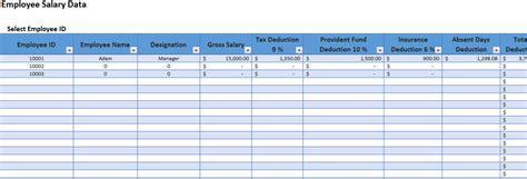 Monthly Salary Sheet Excel Template Template124