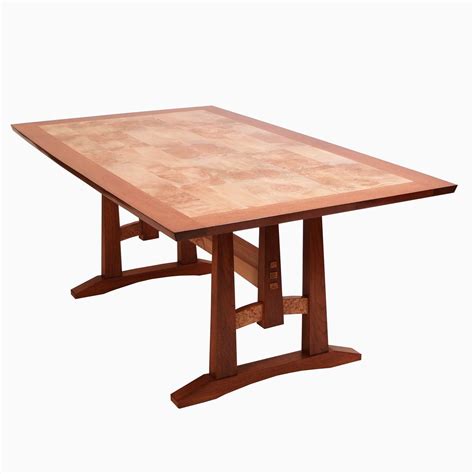 Hand Crafted Oak And Burl Maple Dining Table By Dogwood Design