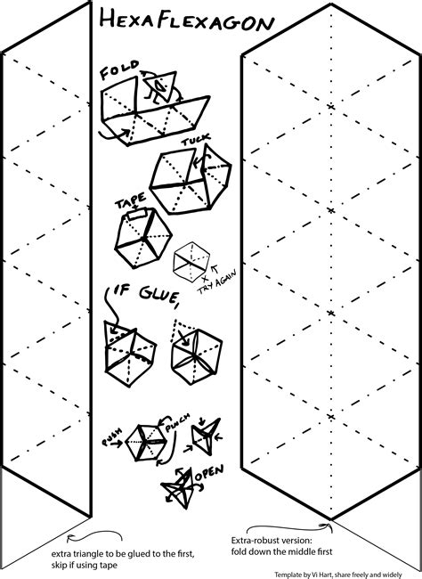 Hexaflexagon Template Blank Origami Template Printable Vi Hart