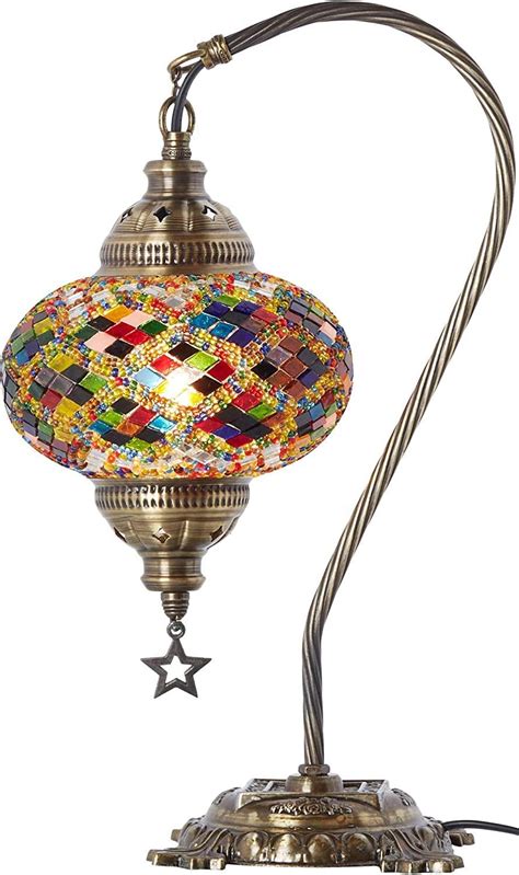 Demmex Turkish Moroccan Swan Neck Table Lamp Handmade In Turkey For