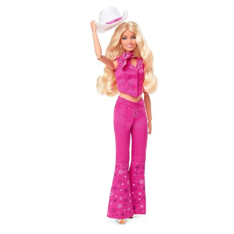 buy barbie the movie doll margot robbie as barbie collectible doll wearing pink western outfit