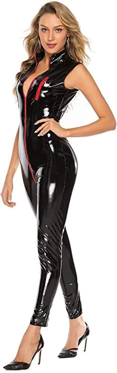 Ybdx Ladies Sexy Lingeriesexy Faux Leather Pvc Latex Bodysuit Front
