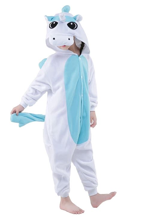 Blue Unicorn Onesie Kids Kigurumi Polar Fleece For Kids