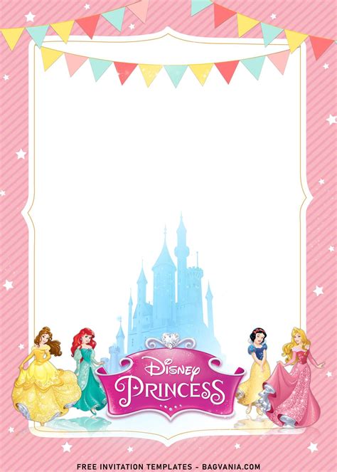 9 Disney Princess And Castle Birthday Invitation Templates Disney Princess Invitations