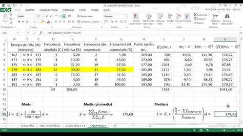 Estadística Descriptiva Datos Agrupados Usando Excel Youtube