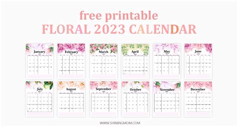 2023 Calendar Printable Floral