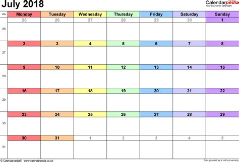 Calendar July 2018 Uk Bank Holidays Excelpdfword Templates