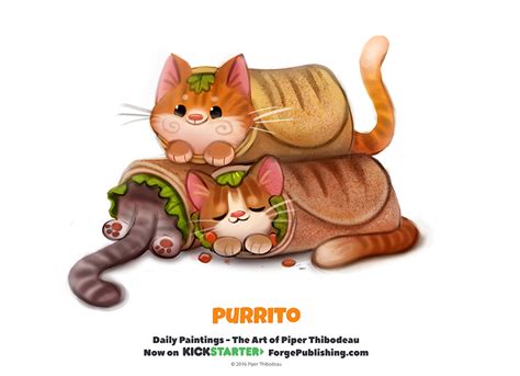 If you are a beginner and are looking for cute and easy animal drawing ideas and tips, then start with drawing simple shapes that are the stomach part, the legs. Daily 1328. Purrito by Cryptid-Creations.deviantart.com on @DeviantArt | Cute animals, Kawaii ...