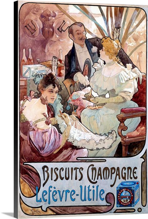 Advertising Poster For Biscuits Champagne By Alphonse Mucha Wall Art