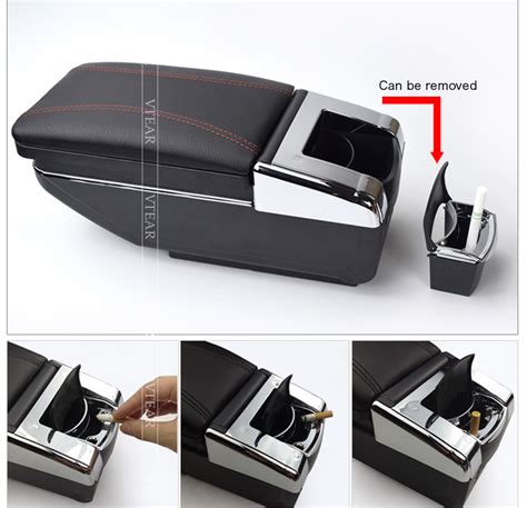 Vtear Leather Central Store Storage Box Arm Rest Accessories Thread Car