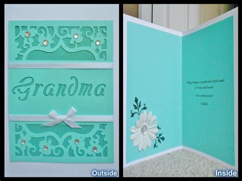 Handmade Birthday Card For Grandma Using Simple Holidays Cricut