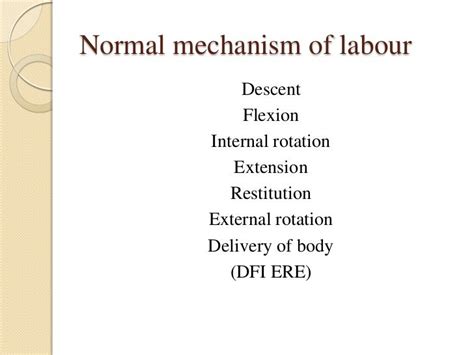 Normal Mechanism Of Labour