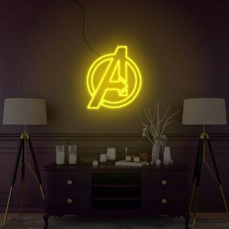 Avengers Neon Sign Avengers Led Sign Avengers Lighted Sign Etsy