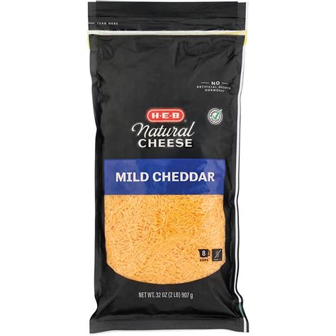 H E B Mild Cheddar Shredded Cheese Value Pack Shop Cheese At H E B