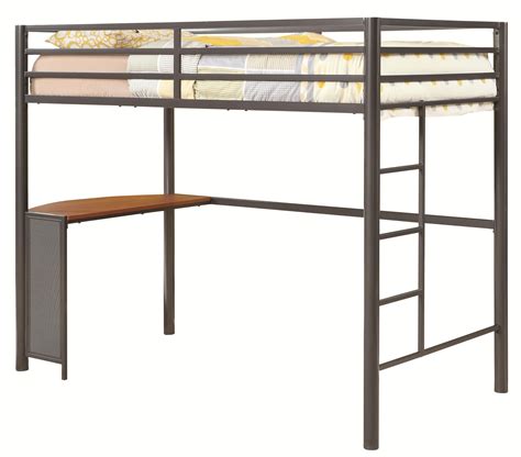 Coaster Bunks Twin Metal Workstation Loft Bed Suburban Furniture
