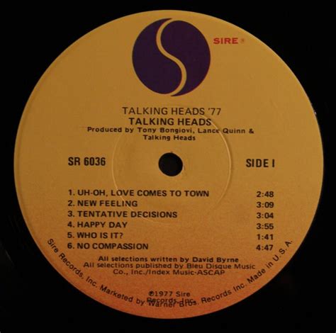 Talking Heads 77 Lp Authentic Vintage Vinyl Talking Heads ~ 77 Sire Sr 6036 Near Mint Vinyl