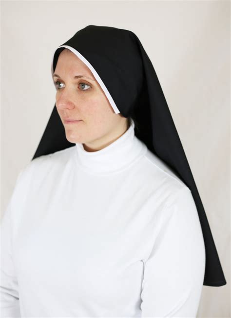Velo negro con adornos blancos Hábito de monjas católicas Etsy México