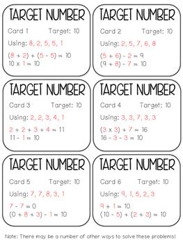 Save 5% on your online purchases and get free shipping on most items. Target Number Task Cards by The Relief Teacher | TpT
