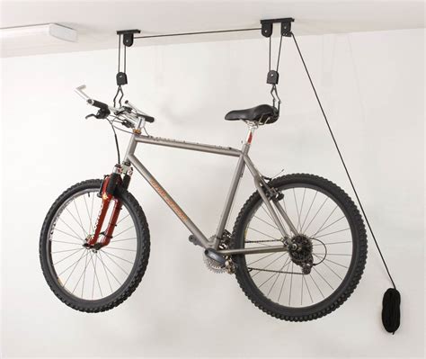 Bike Bicycle Lift Ceiling Mounted Hoist Storage Garage Hanger Pulley