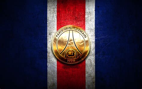 Update this logo / details. Download wallpapers PSG, golden logo, Ligue 1, blue metal ...