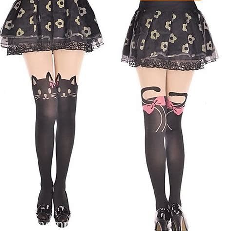 Buy Women Fashion Pink Bow Cat Nylon Tights Girls Kawaii Pantyhose Autumn Eyes